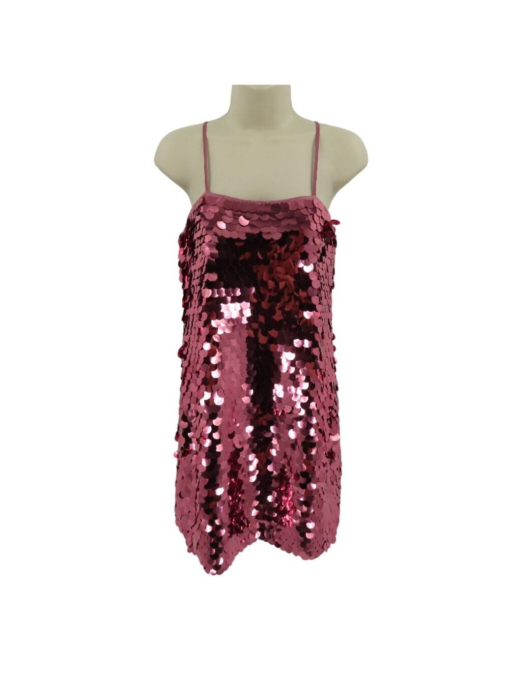 A New Day Womens XS Extra Small Pink Sequin Spaghetti Strap Dress NEW No Tags